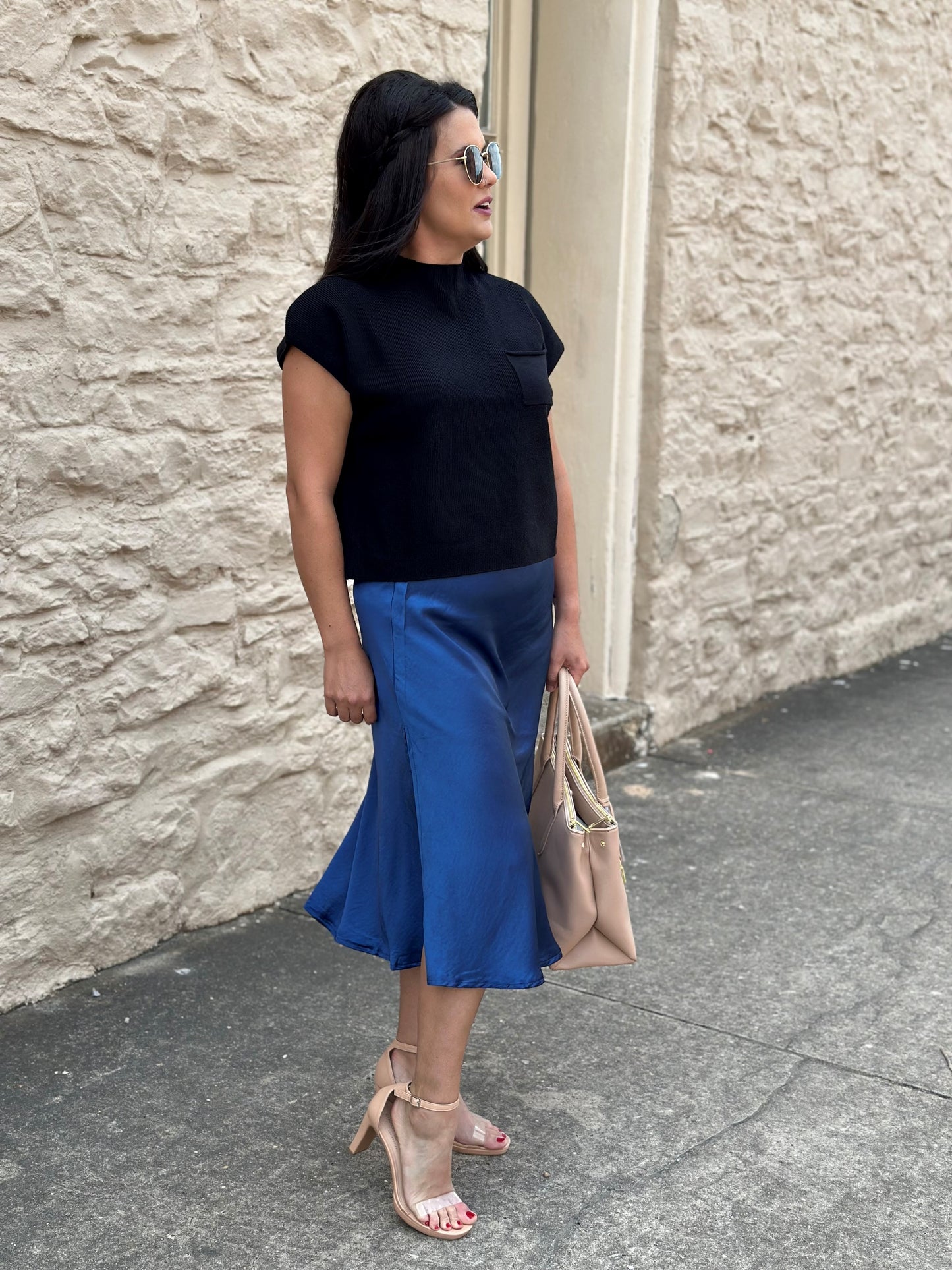 Eesome Satin Midi Skirt