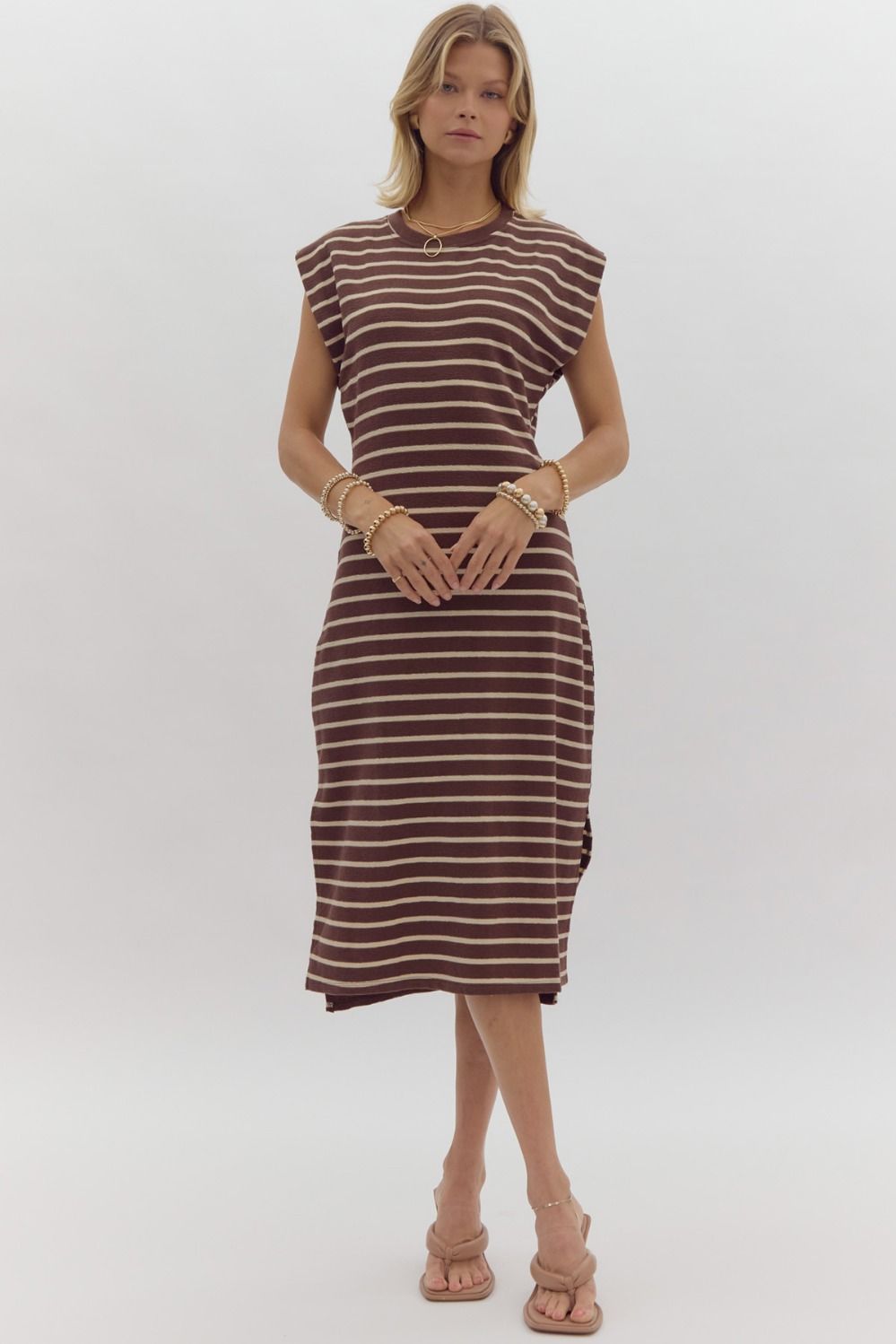 Entro Stiped Midi Dress