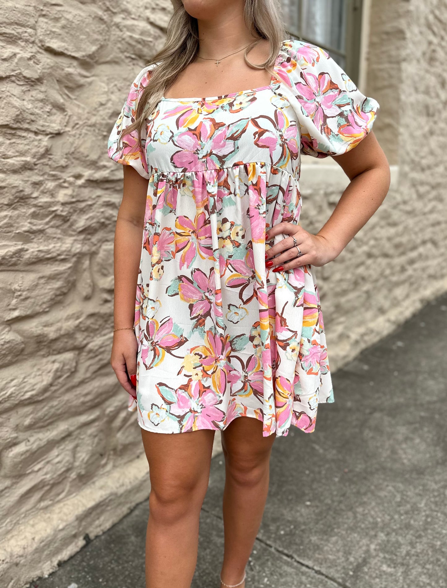 Bibi Puff Sleeve Midi Dress