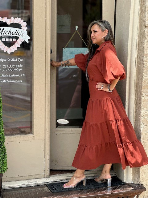 Entro Collared Maxi Dress