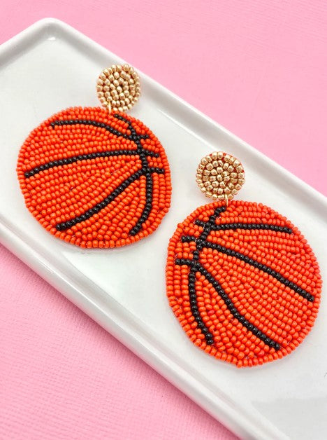 Camel Threads Basketball Stud Earrings