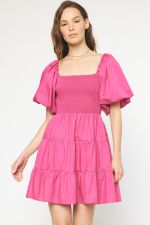 Entro Square Neck Tiered Dress